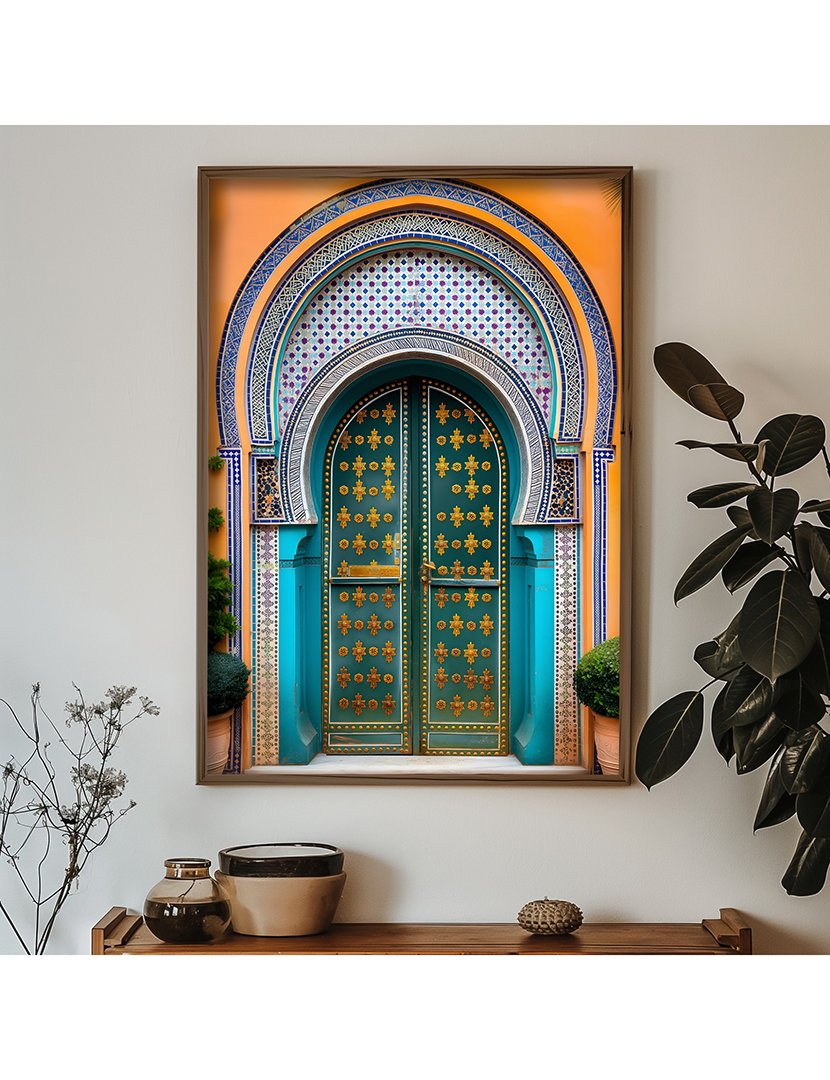 Quadro MDF Emoldurado Moroccan Door 1