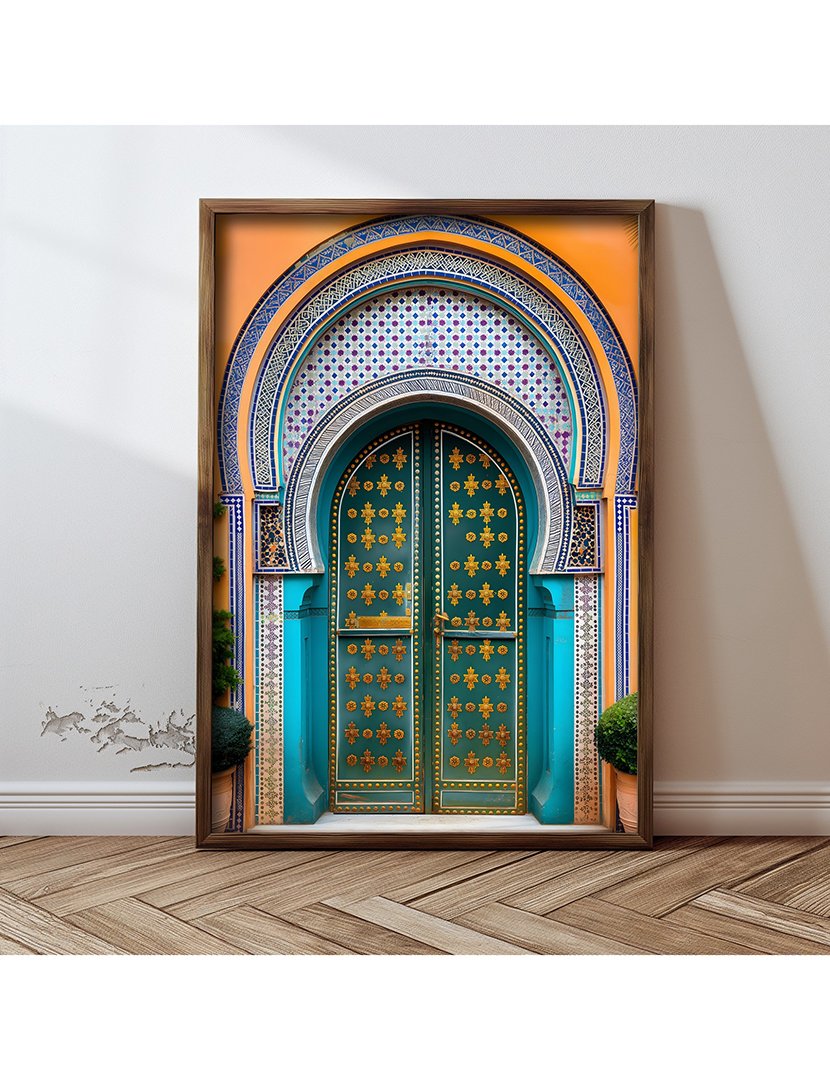 Quadro MDF Emoldurado Moroccan Door 1