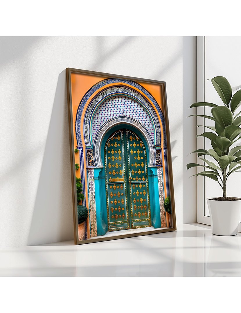 Quadro MDF Emoldurado Moroccan Door 1