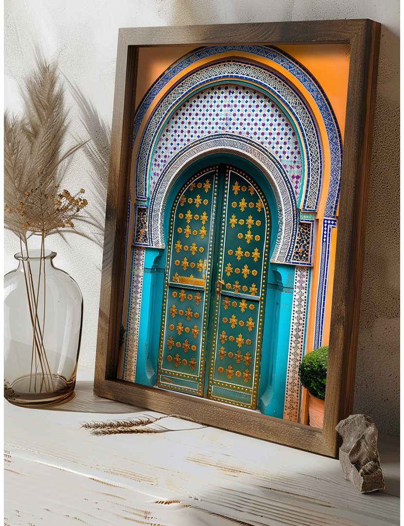 Quadro MDF Emoldurado Moroccan Door 1
