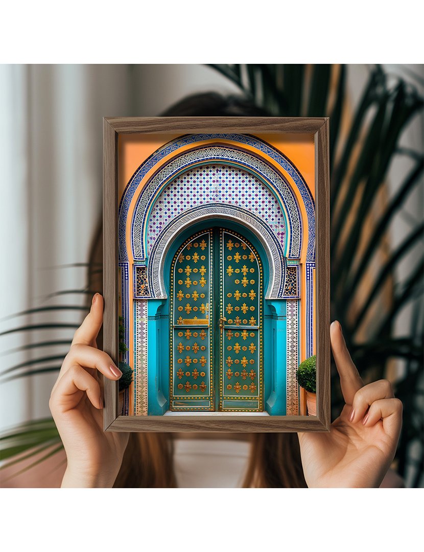 Quadro MDF Emoldurado Moroccan Door 1