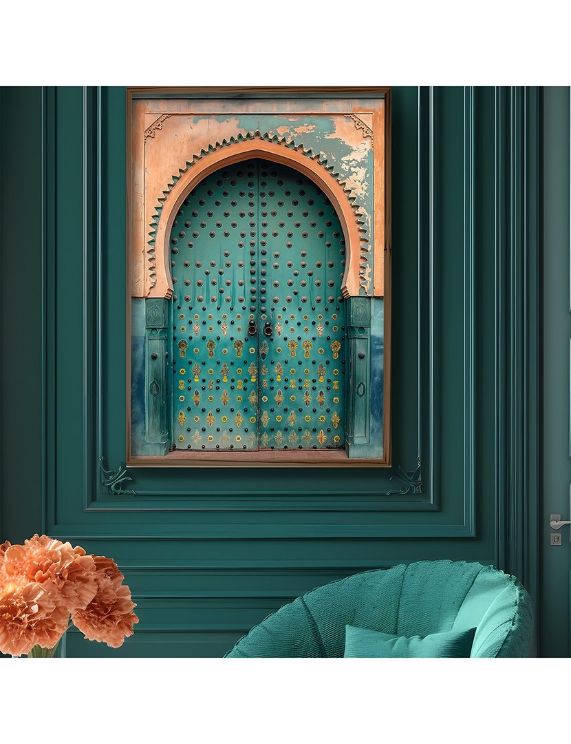 Quadro MDF Emoldurado Moroccan Door 2