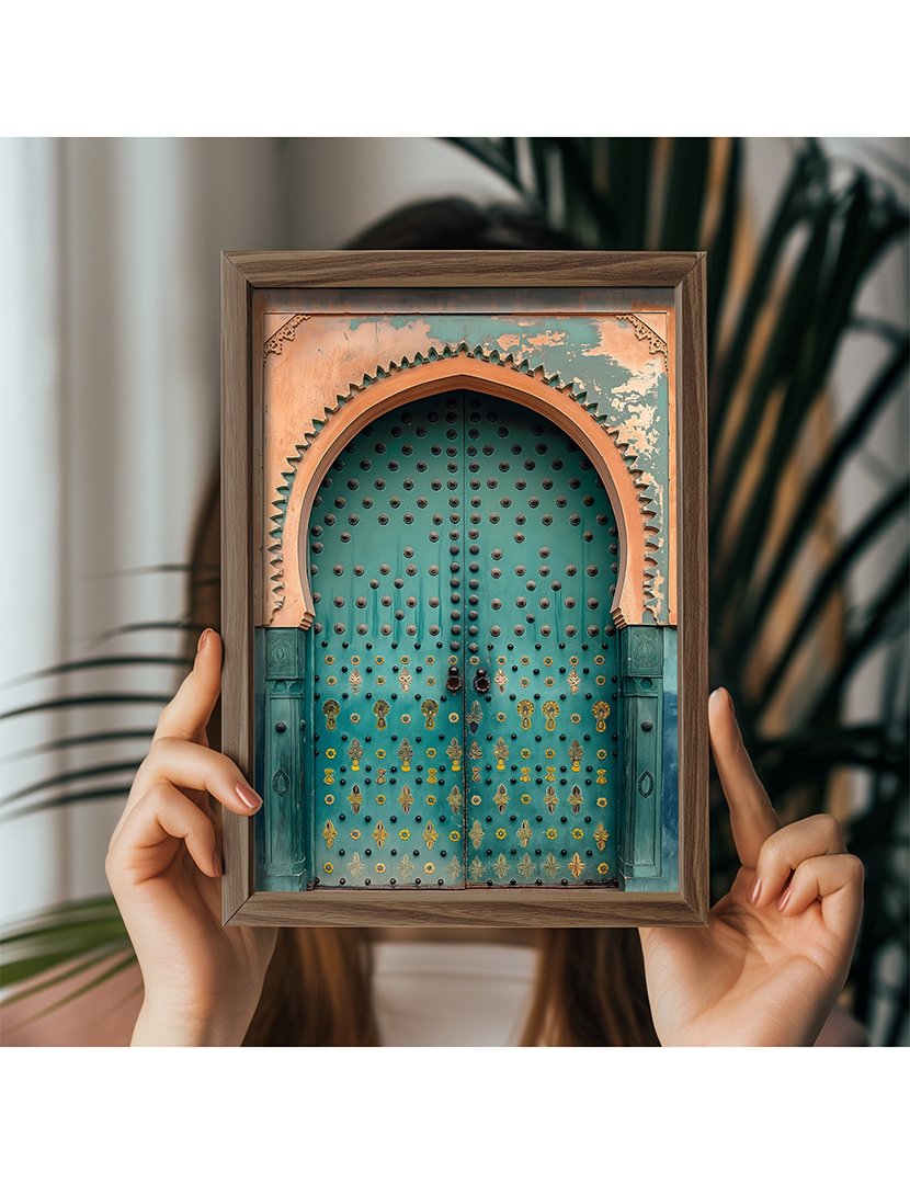 Quadro MDF Emoldurado Moroccan Door 2