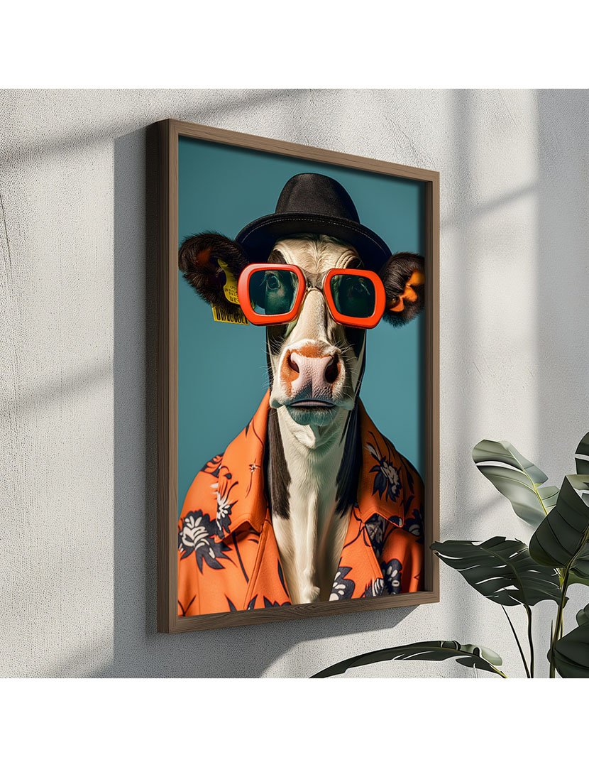 Quadro MDF Emoldurado Savanah Cow