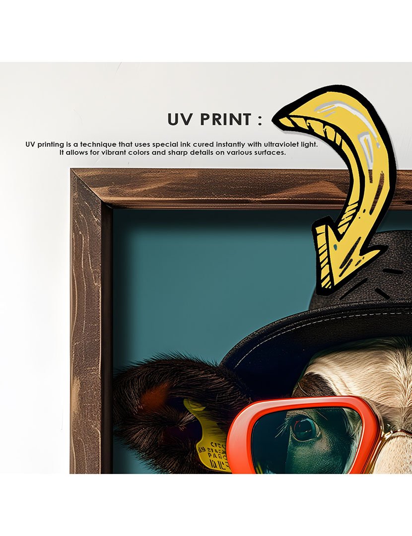 Quadro MDF Emoldurado Savanah Cow