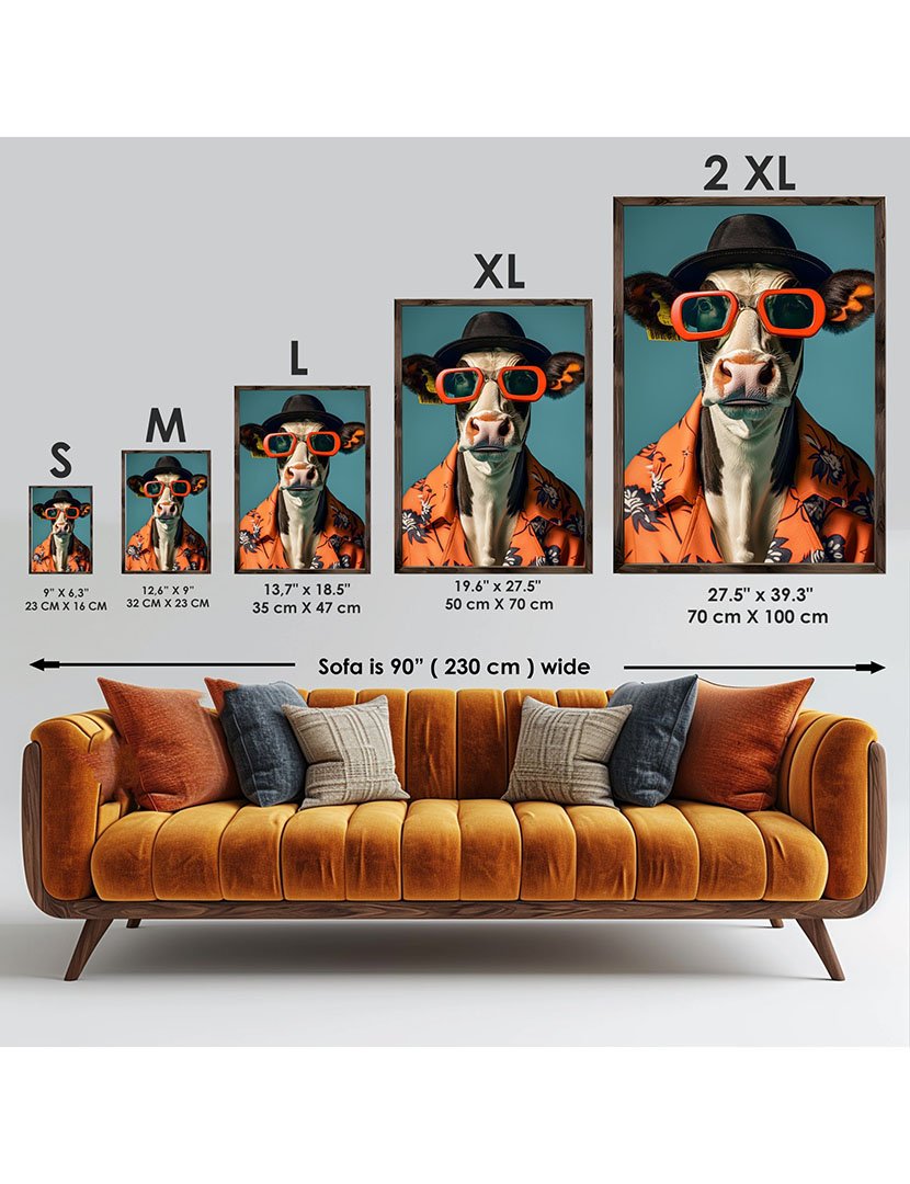 Quadro MDF Emoldurado Savanah Cow