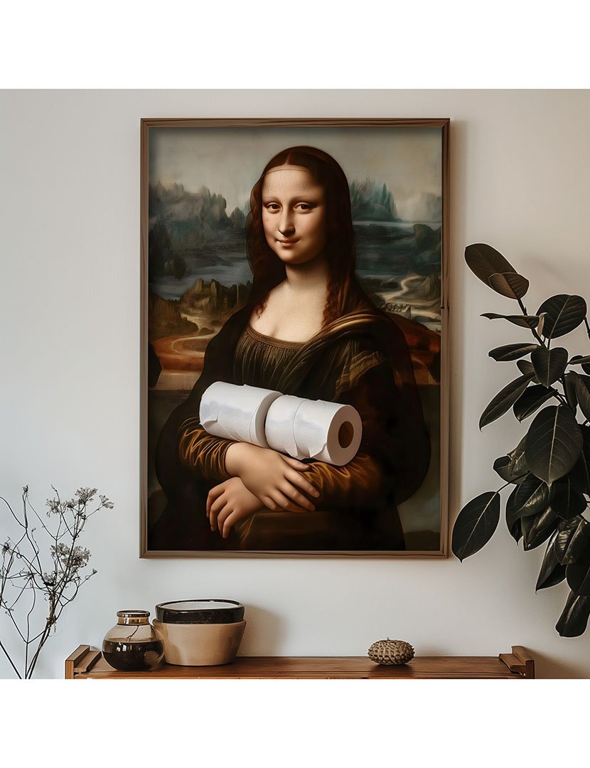 Quadro MDF Emoldurado Monalisa Toilette
