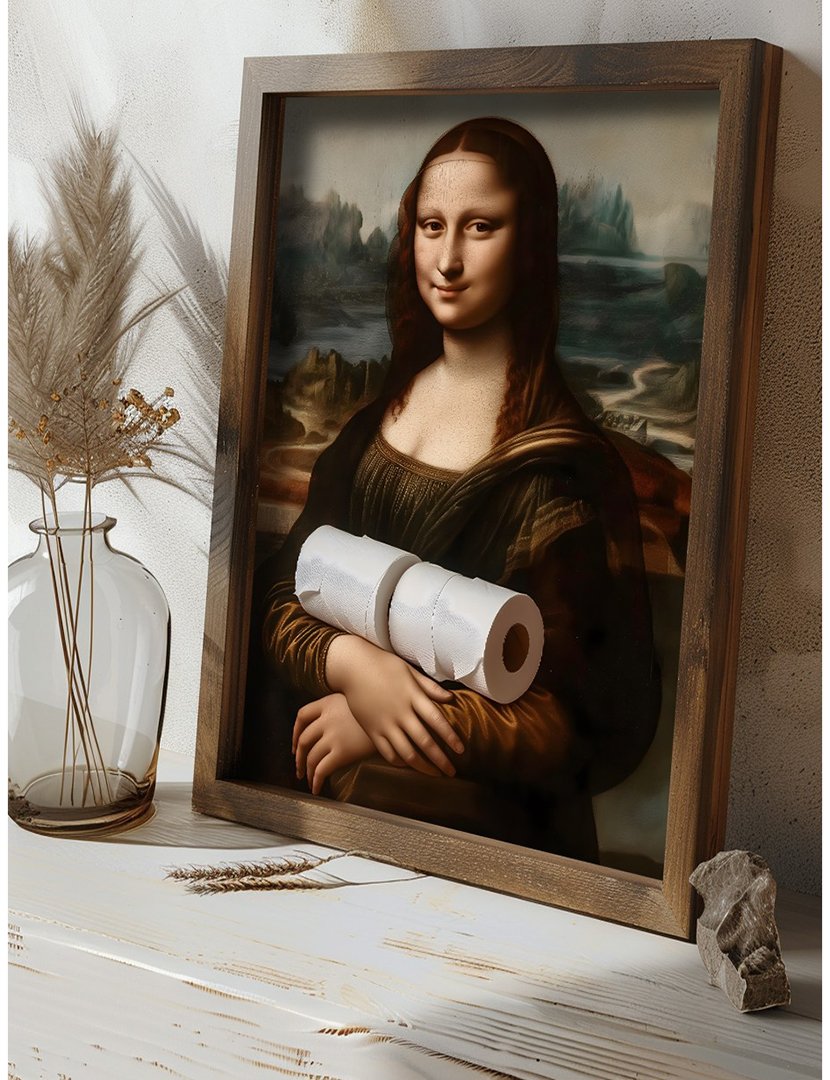 Quadro MDF Emoldurado Monalisa Toilette