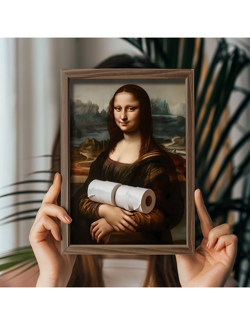 Quadro MDF Emoldurado Monalisa Toilette