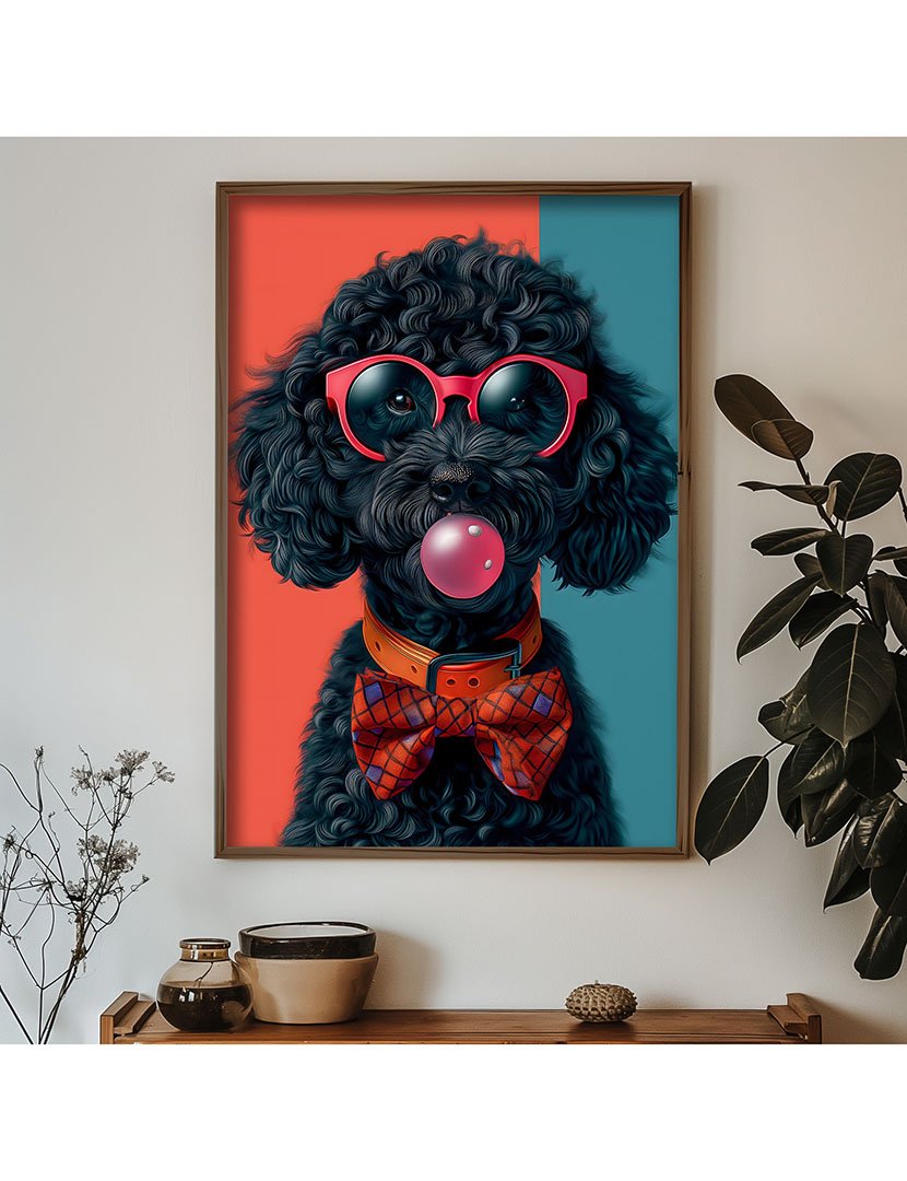 Quadro MDF Emoldurado Poodle