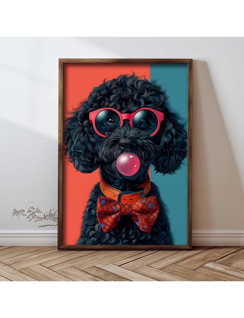 Quadro MDF Emoldurado Poodle