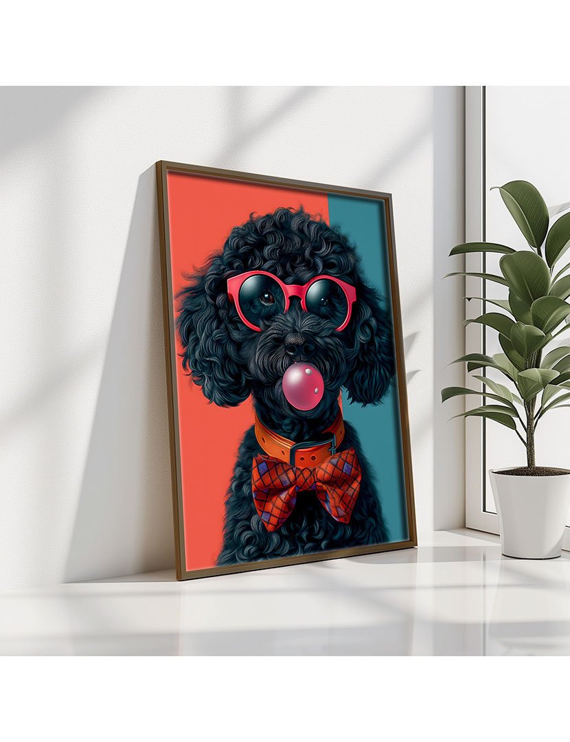 Quadro MDF Emoldurado Poodle