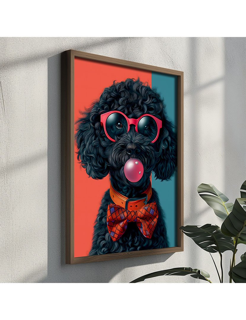 Quadro MDF Emoldurado Poodle