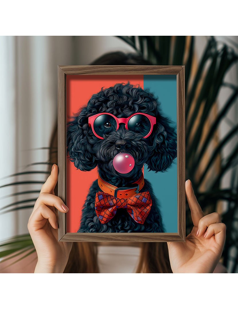Quadro MDF Emoldurado Poodle