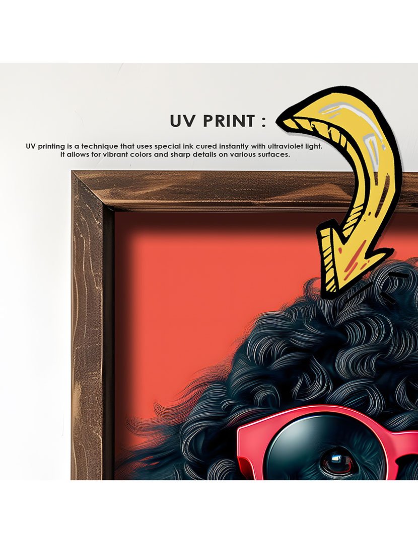 Quadro MDF Emoldurado Poodle