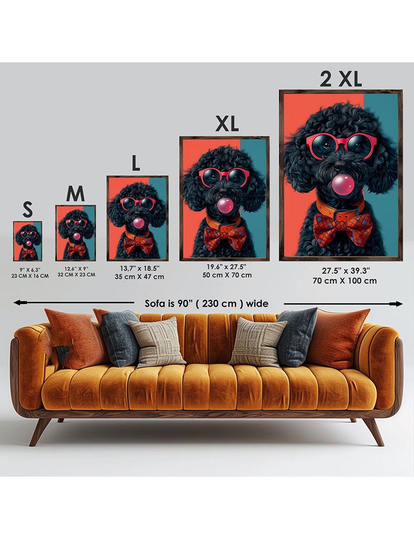Quadro MDF Emoldurado Poodle