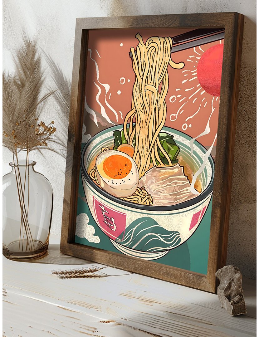 Quadro MDF Emoldurado Ramen 1