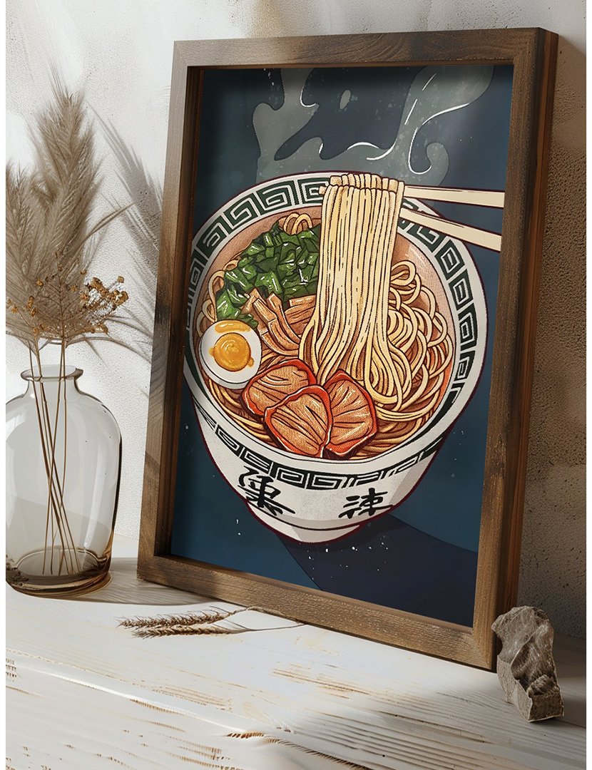 Quadro MDF Emoldurado Ramen 3