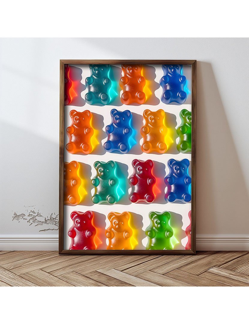 Quadro MDF Emoldurado Gummy Bears