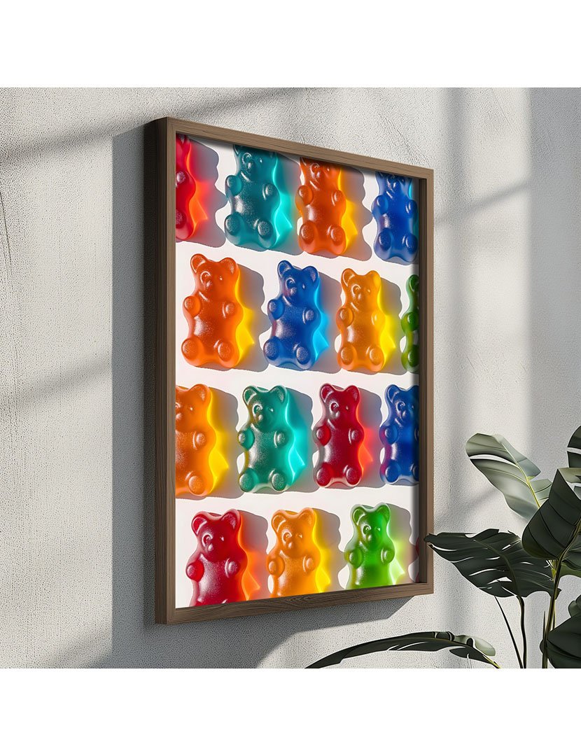Quadro MDF Emoldurado Gummy Bears