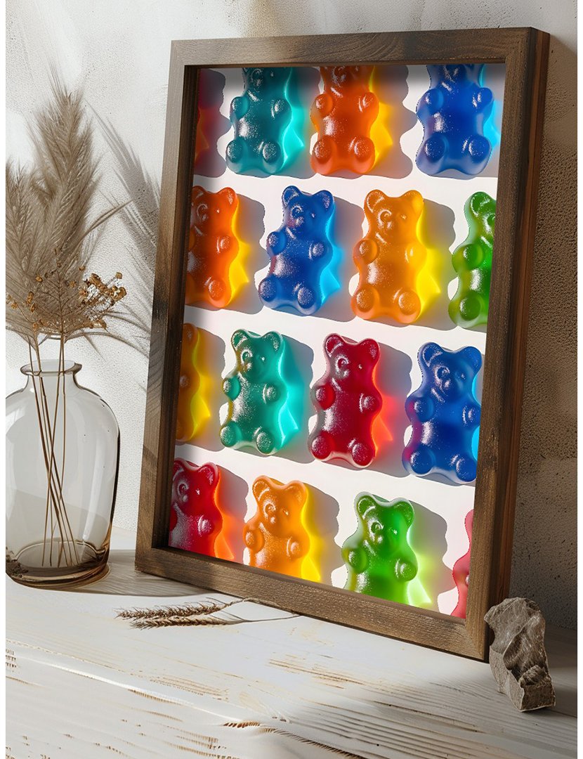 Quadro MDF Emoldurado Gummy Bears