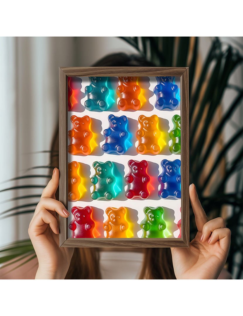 Quadro MDF Emoldurado Gummy Bears