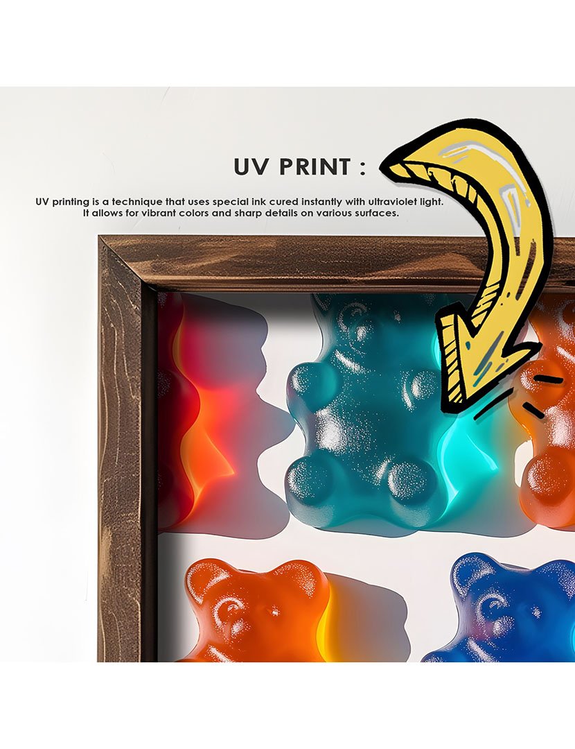 Quadro MDF Emoldurado Gummy Bears