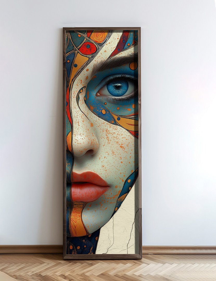 Quadro MDF Emoldurado Color Half Face 2