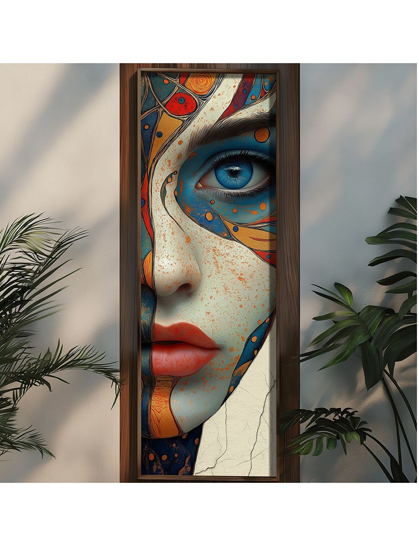 Quadro MDF Emoldurado Color Half Face 2