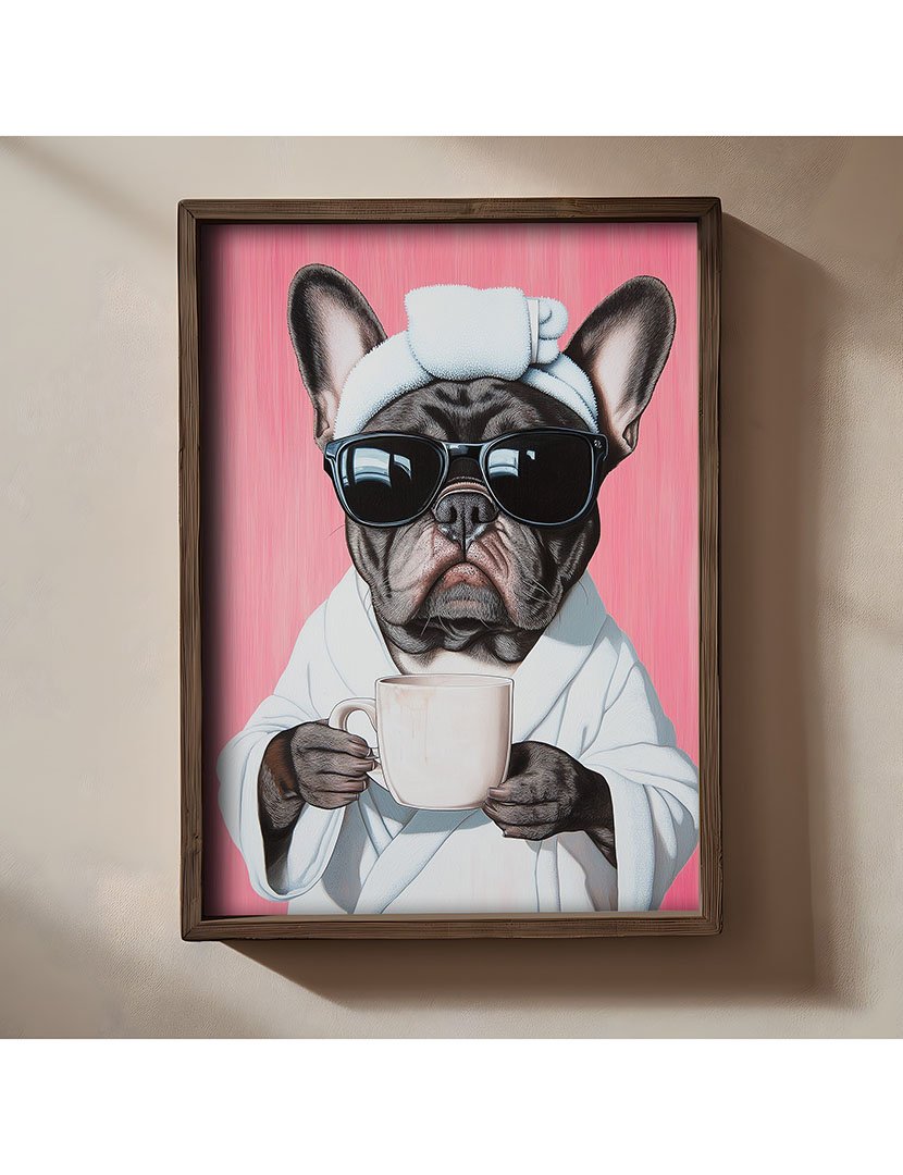 Quadro MDF Emoldurado Bulldog Francês