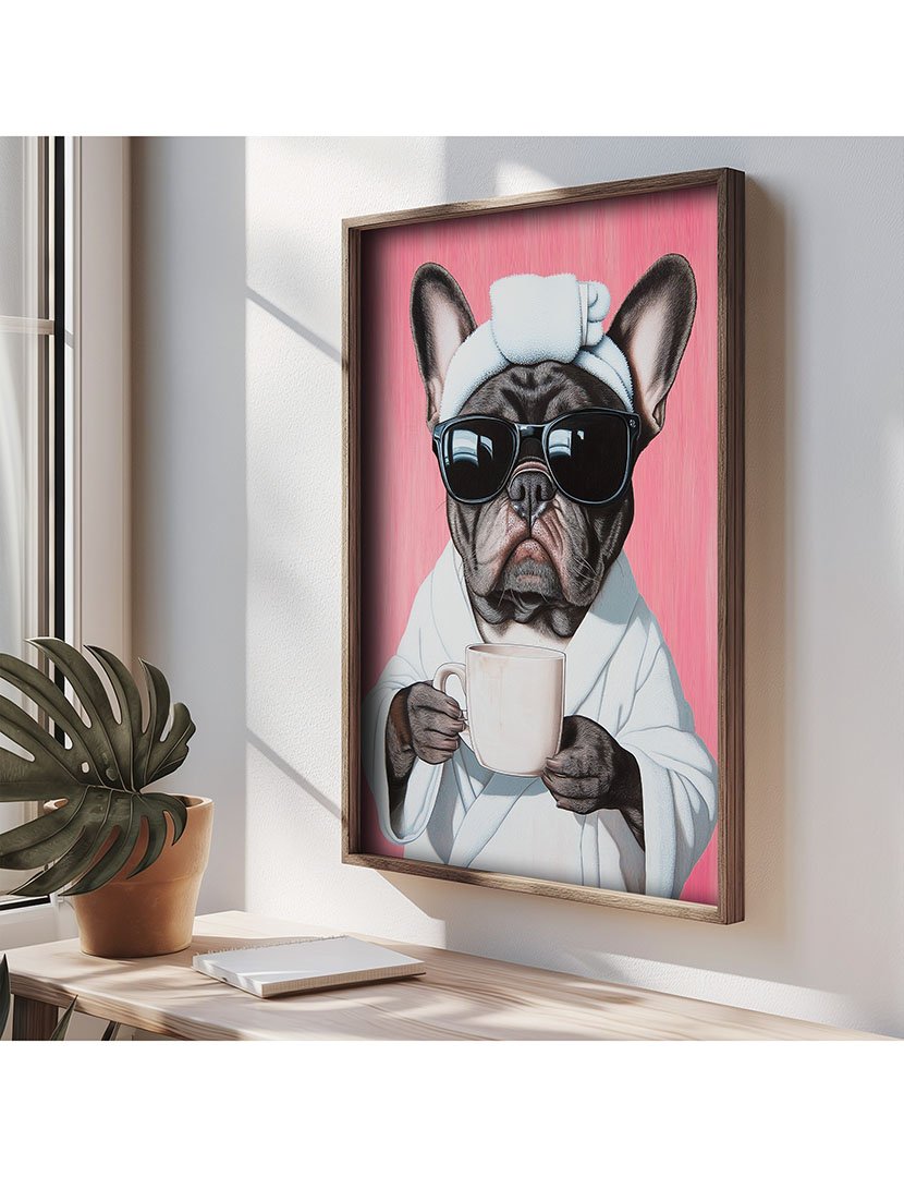 Quadro MDF Emoldurado Bulldog Francês