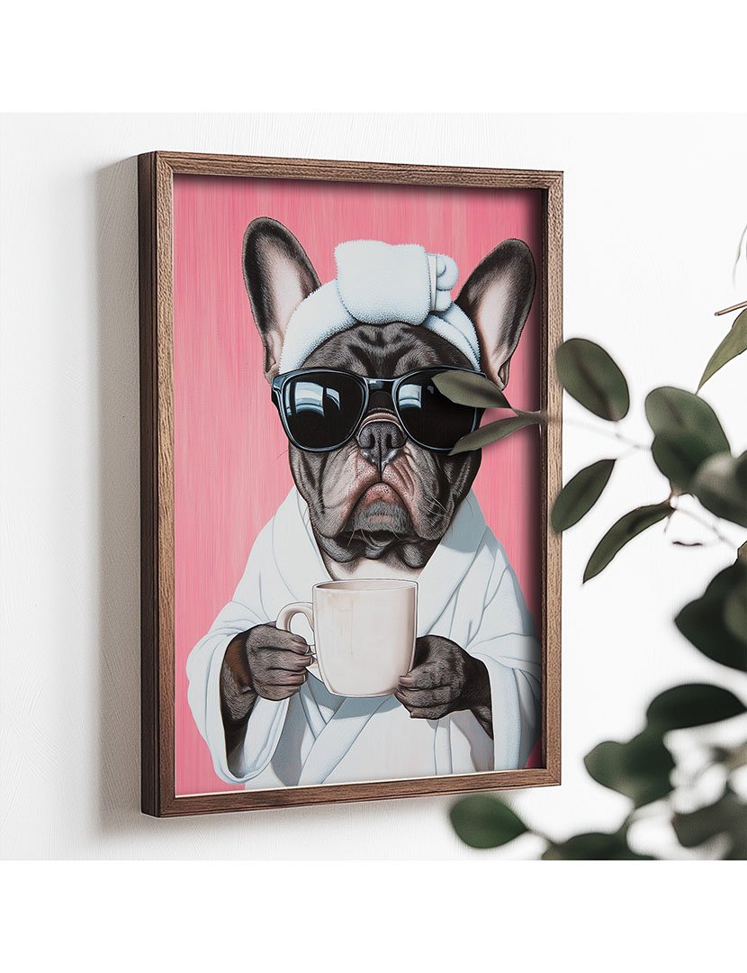 Quadro MDF Emoldurado Bulldog Francês