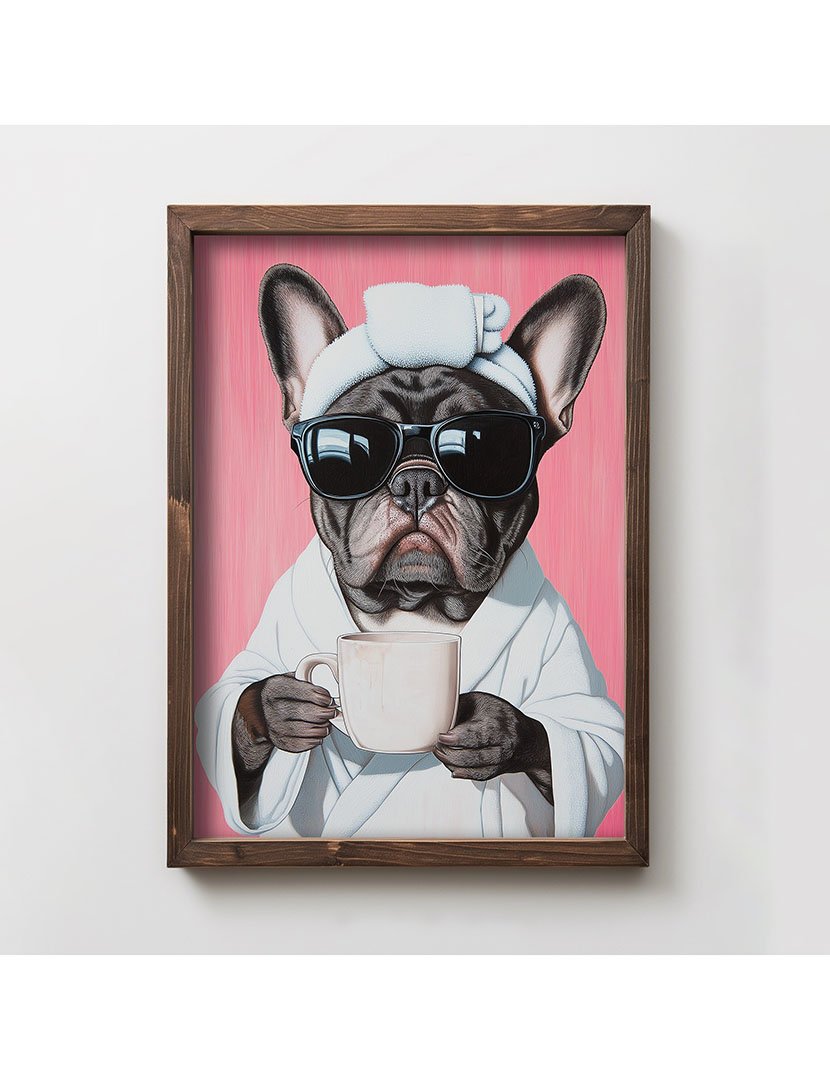 Quadro MDF Emoldurado Bulldog Francês