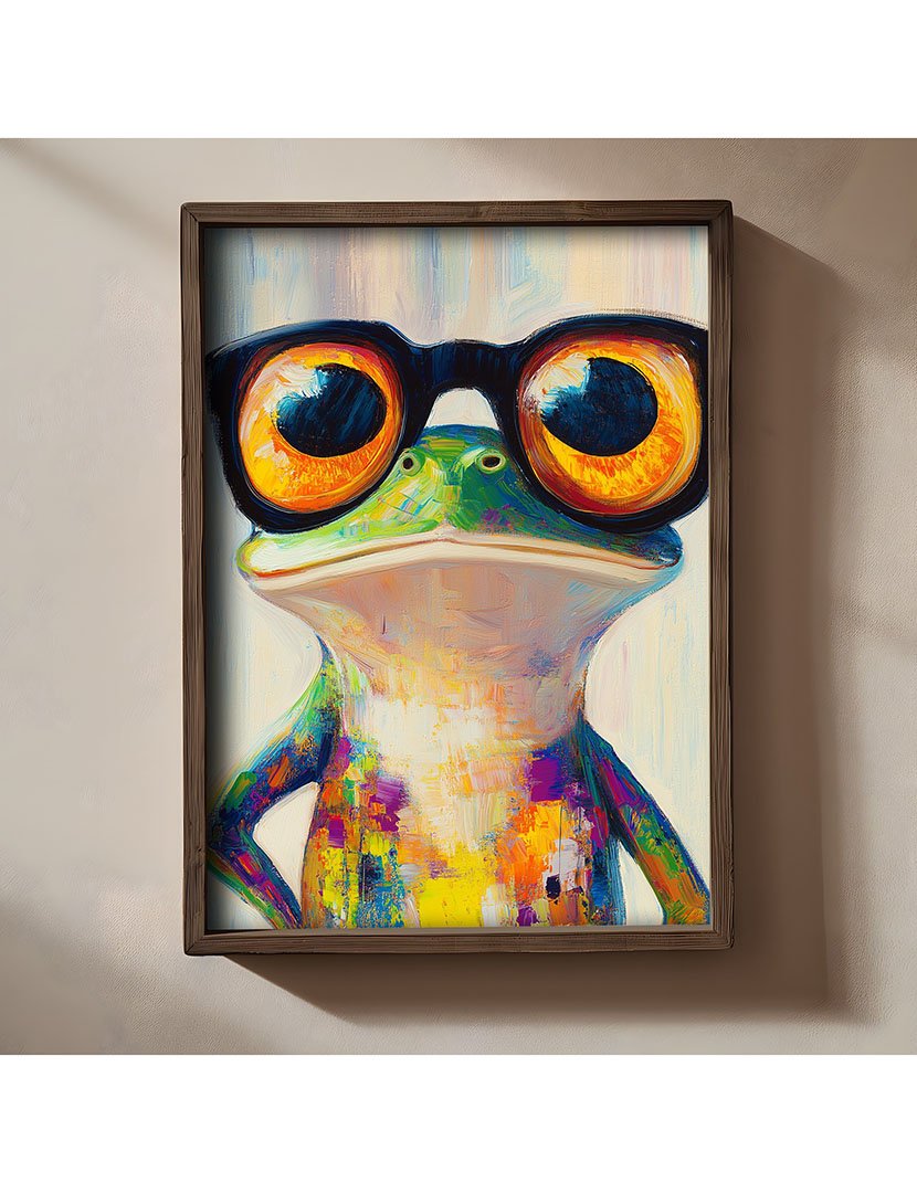 Quadro MDF Emoldurado Color Frog