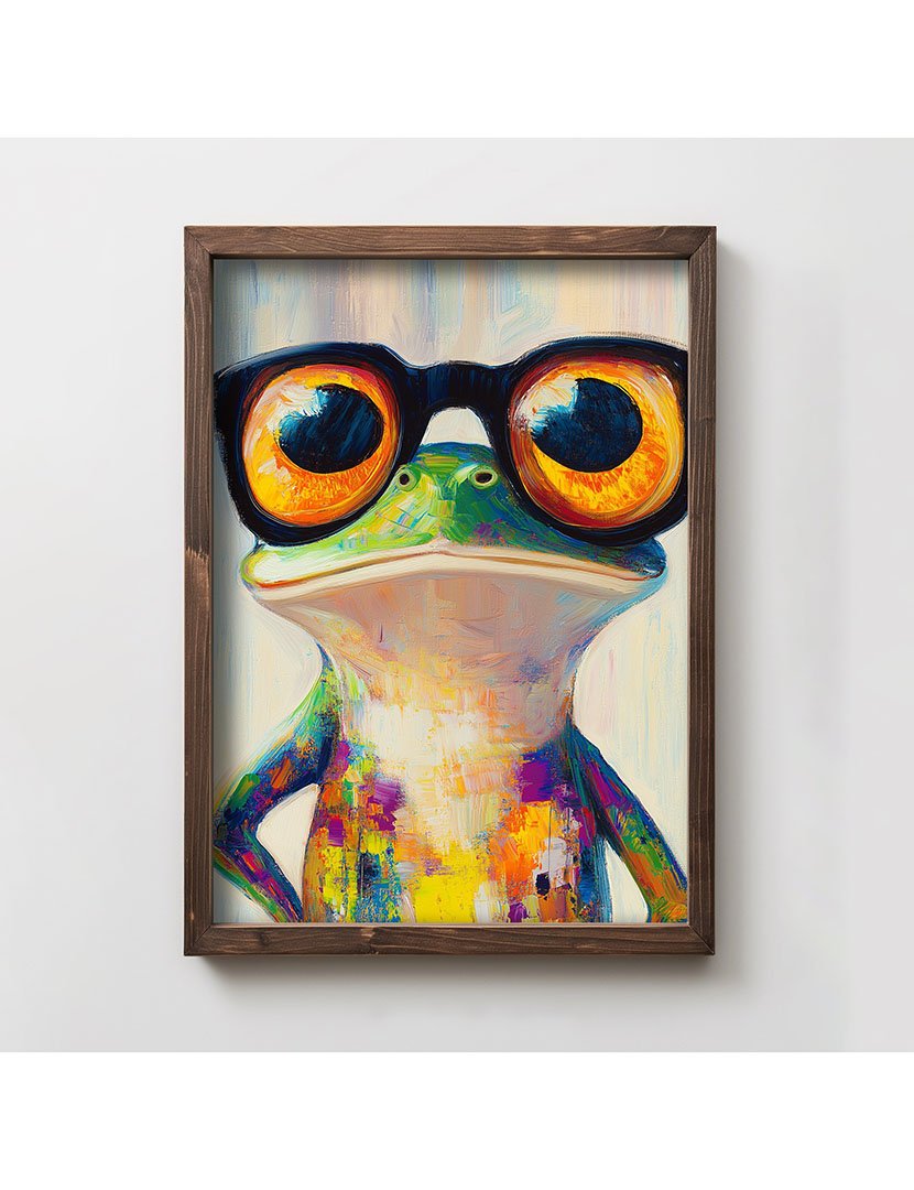 Quadro MDF Emoldurado Color Frog