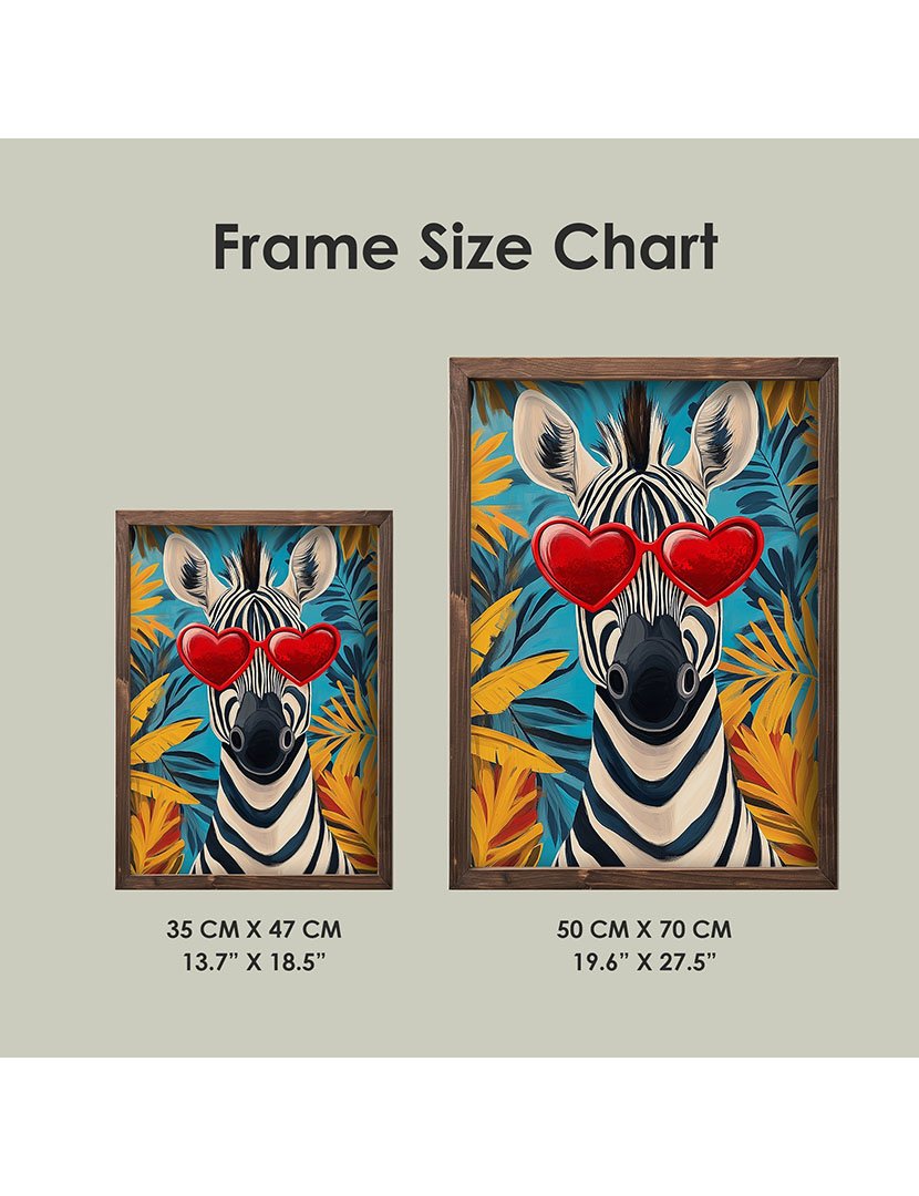 Quadro MDF Emoldurado In Love Zebra