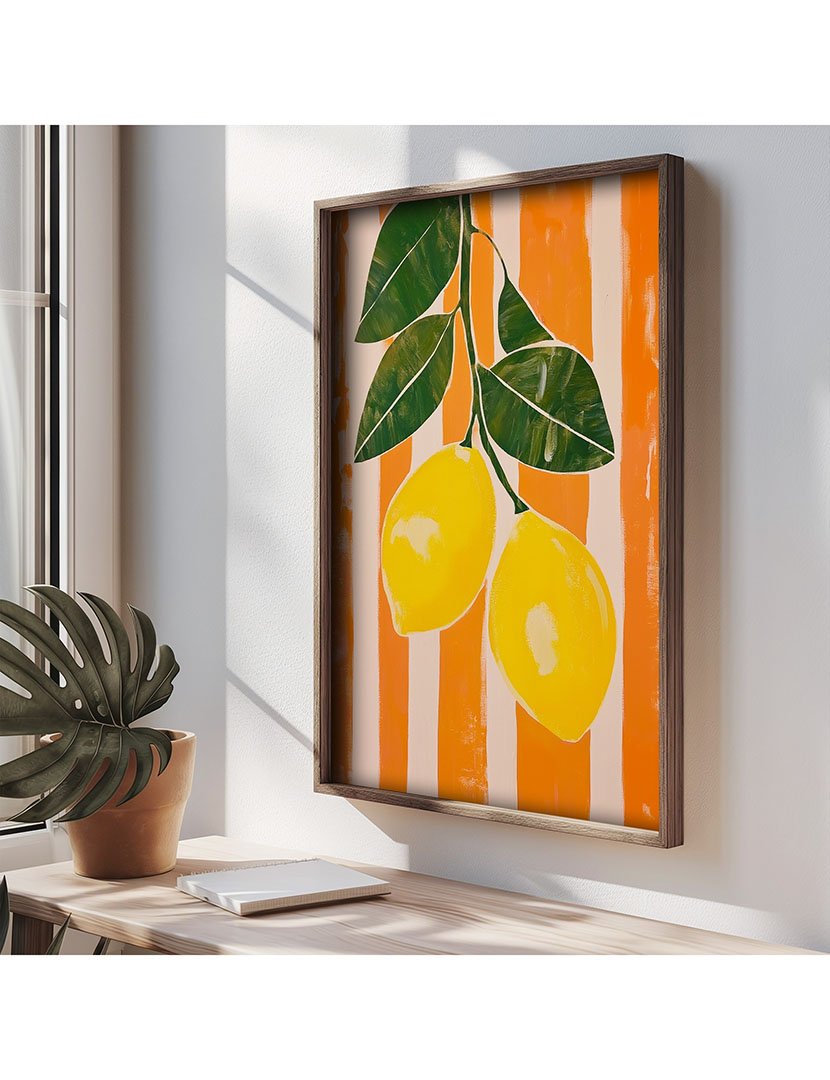 Quadro MDF Emoldurado Lemons