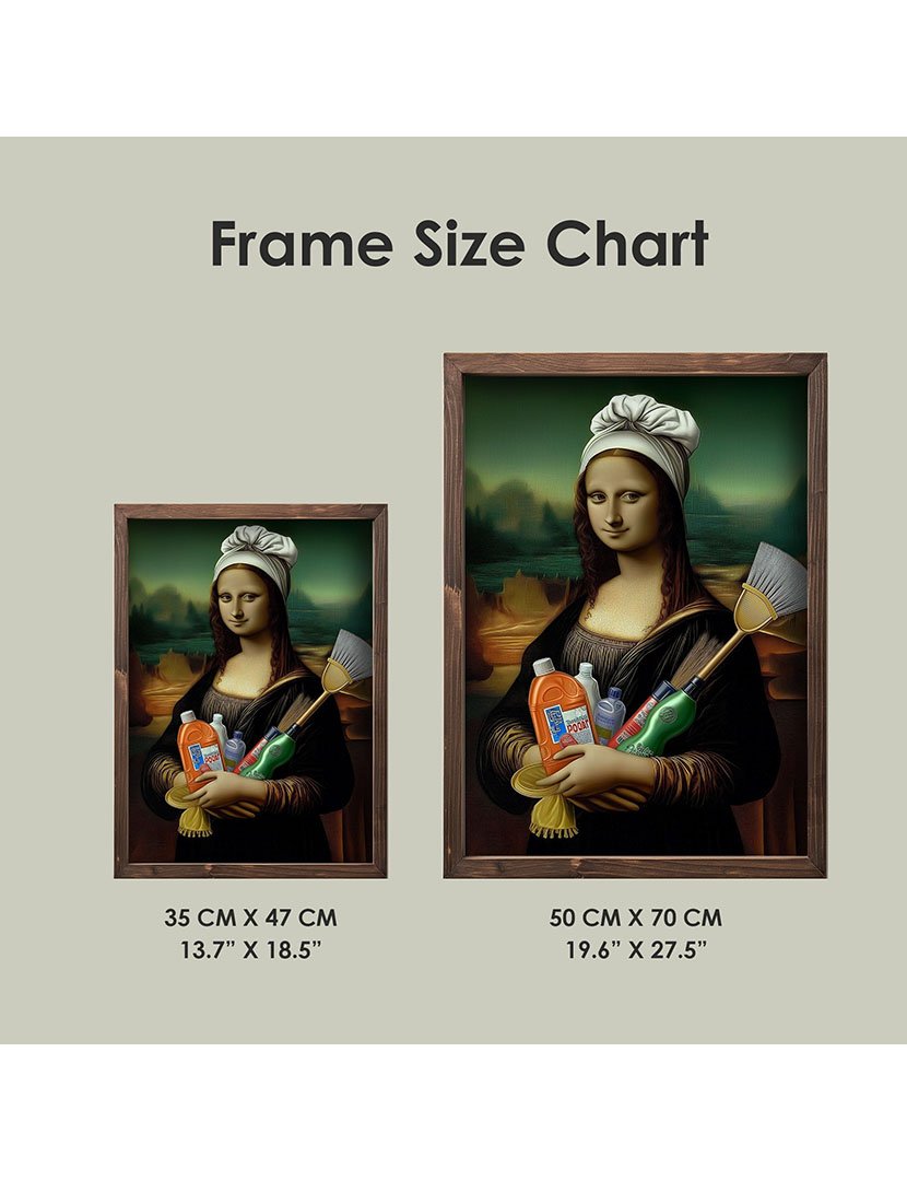 Quadro MDF Emoldurado Monalisa Cleaning