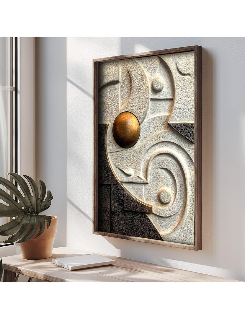 Quadro MDF Emoldurado Geometric