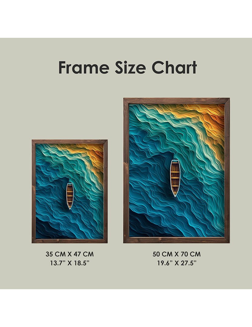Quadro MDF Emoldurado Boat Ocean