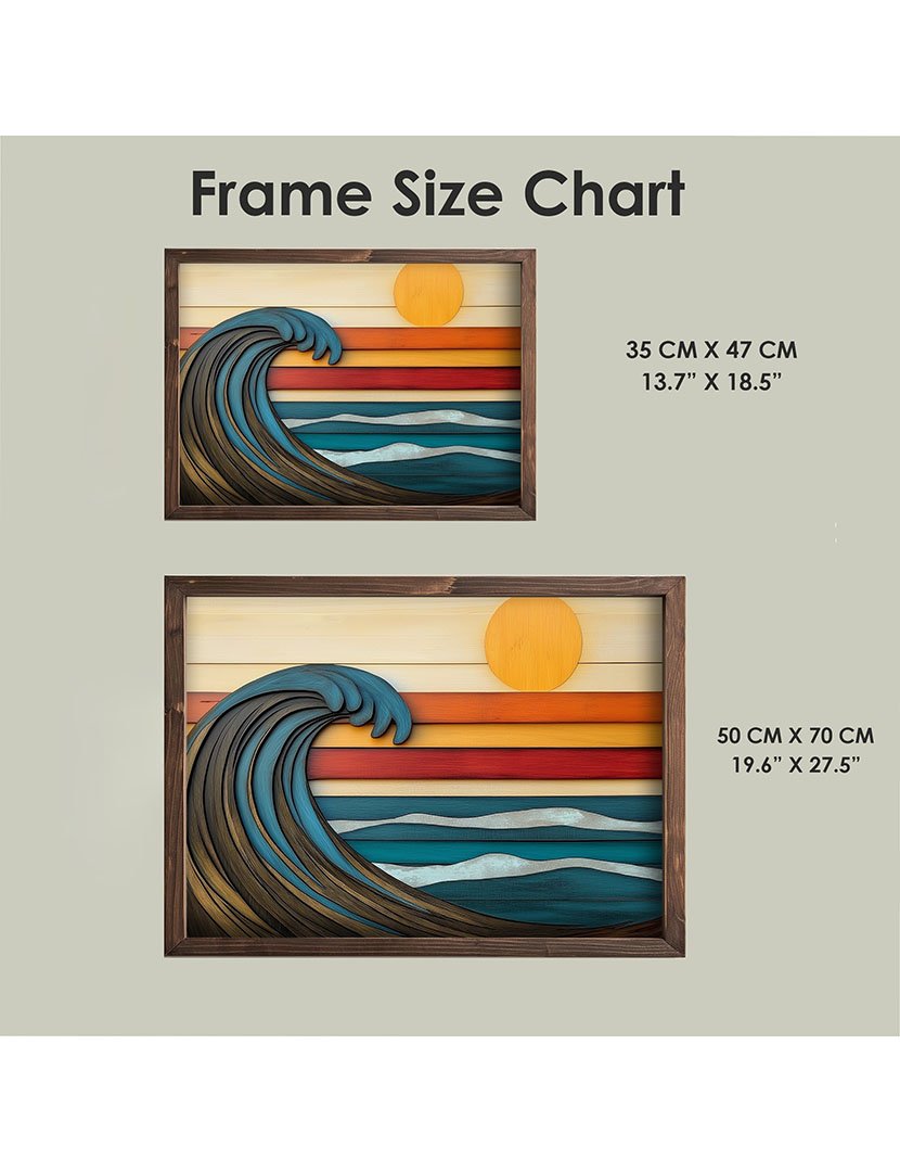 Quadro MDF Emoldurado Sunset at Sea