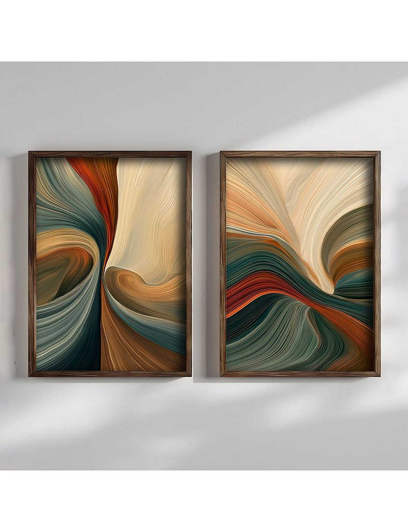 Conjunto 2 Quadros MDF Emoldurados Tun