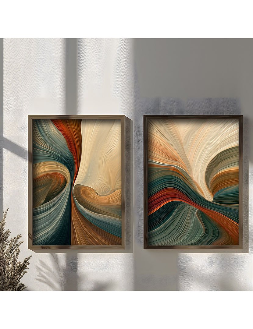 Conjunto 2 Quadros MDF Emoldurados Tun