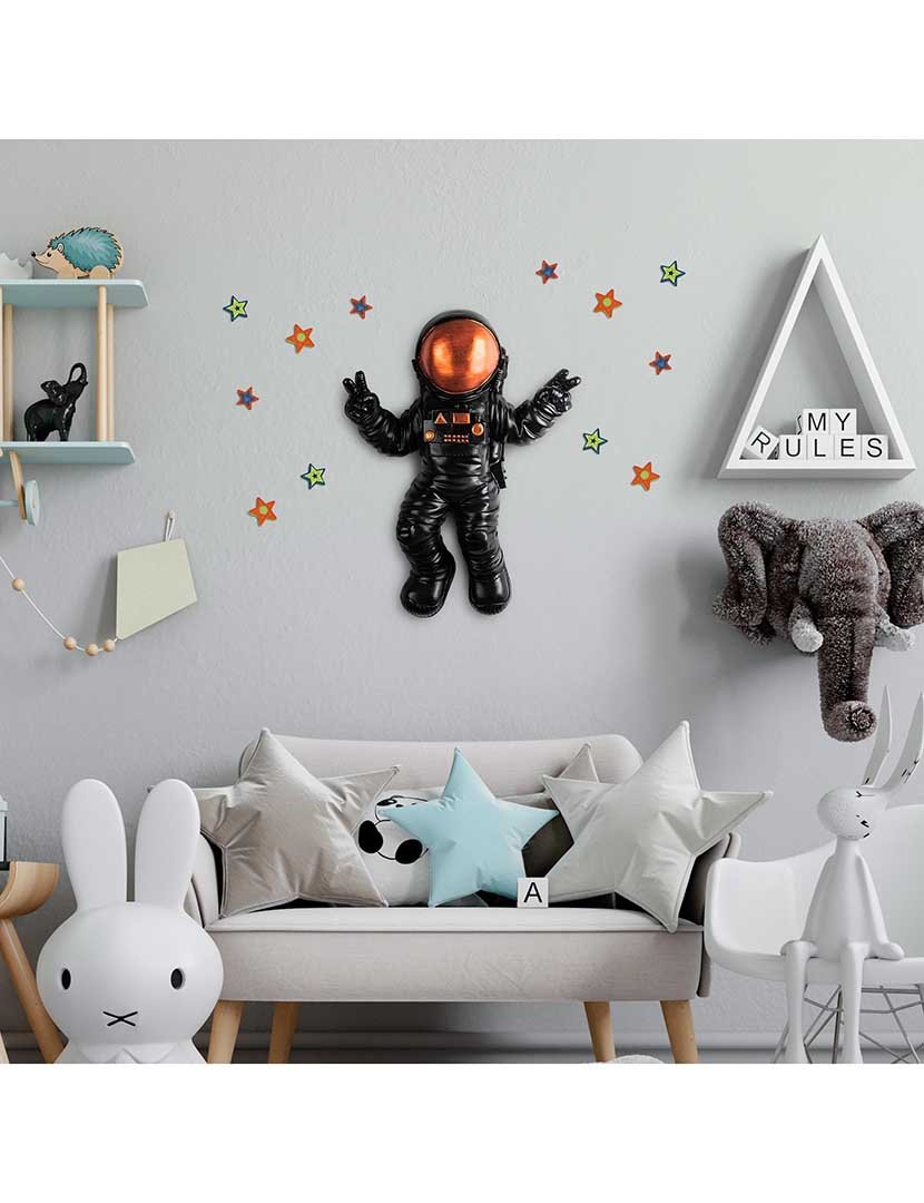 Decoração Parede Astronauta Preto