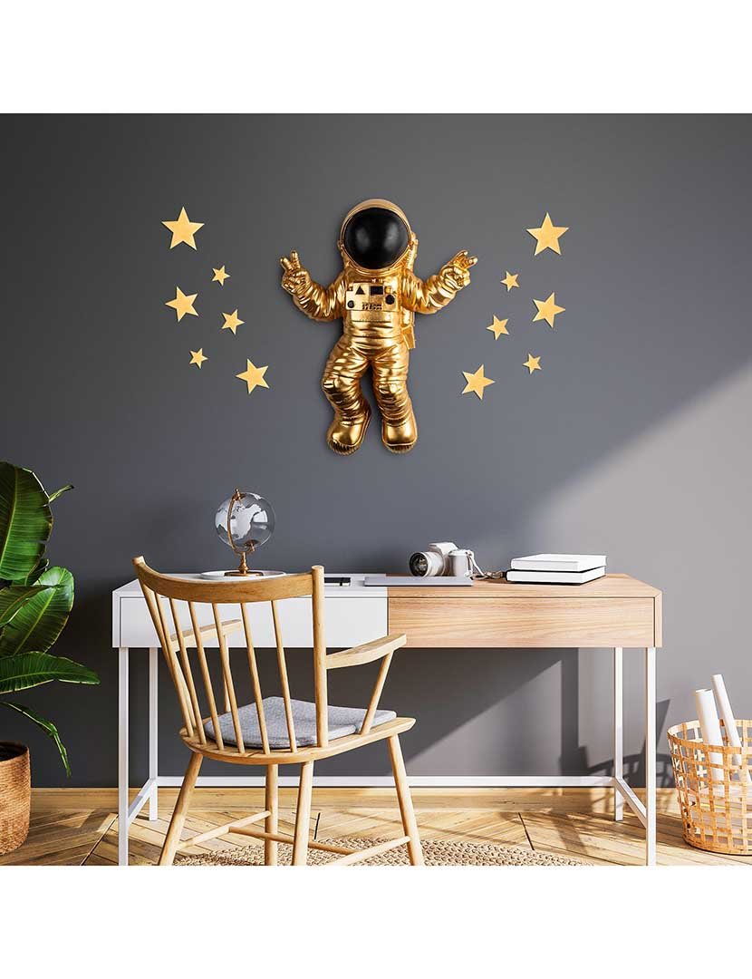 Decoração Parede Astronauta Gold
