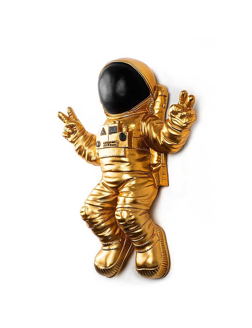 Decoração Parede Astronauta Gold