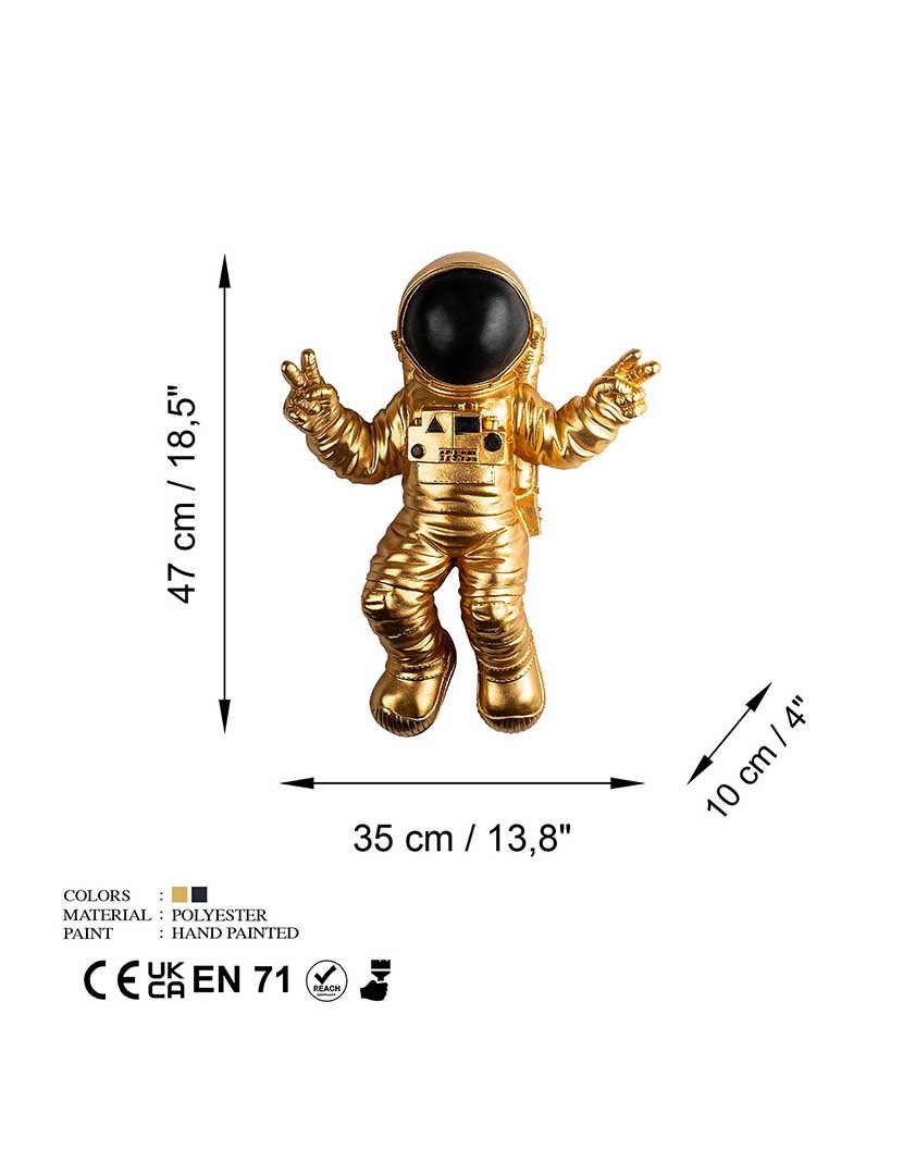 Decoração Parede Astronauta Gold