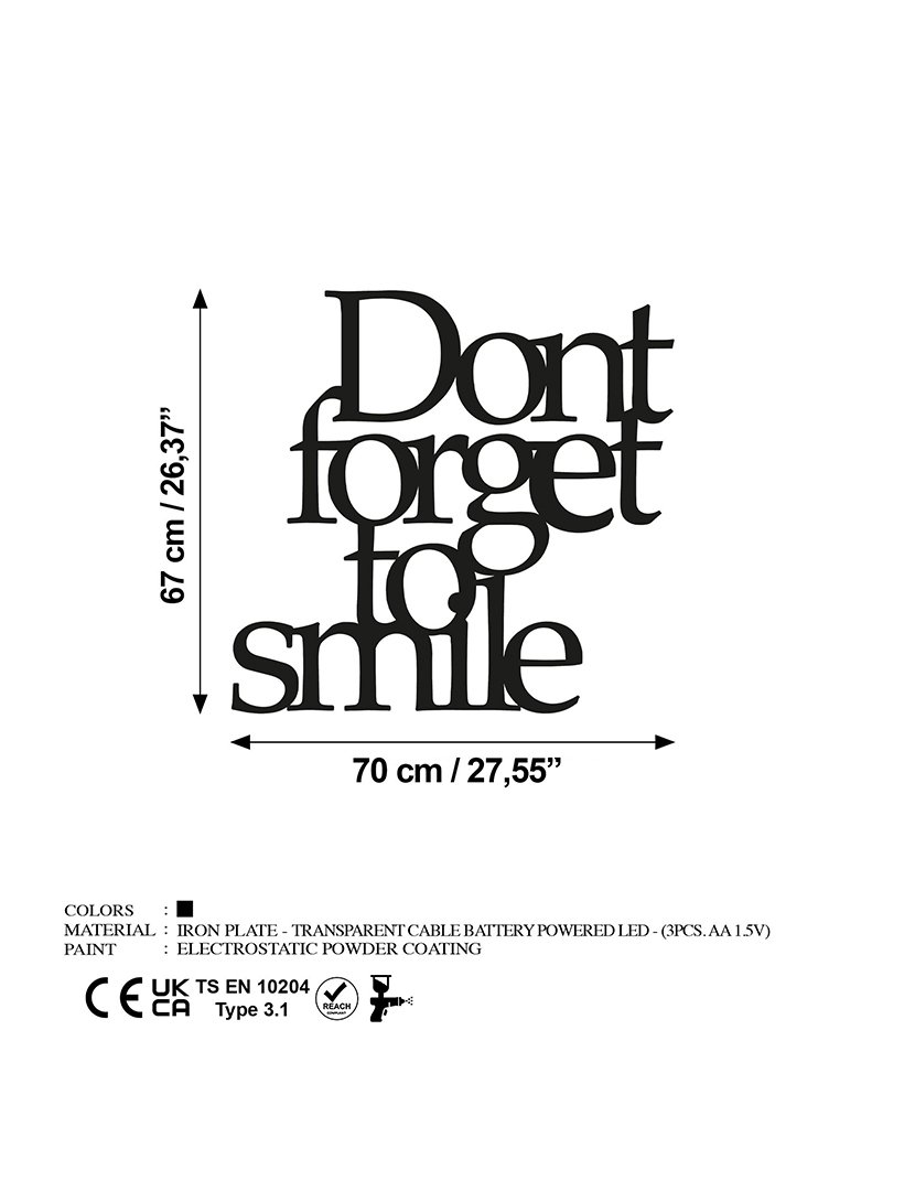 Decoração Parede Metal Don't Work Bright