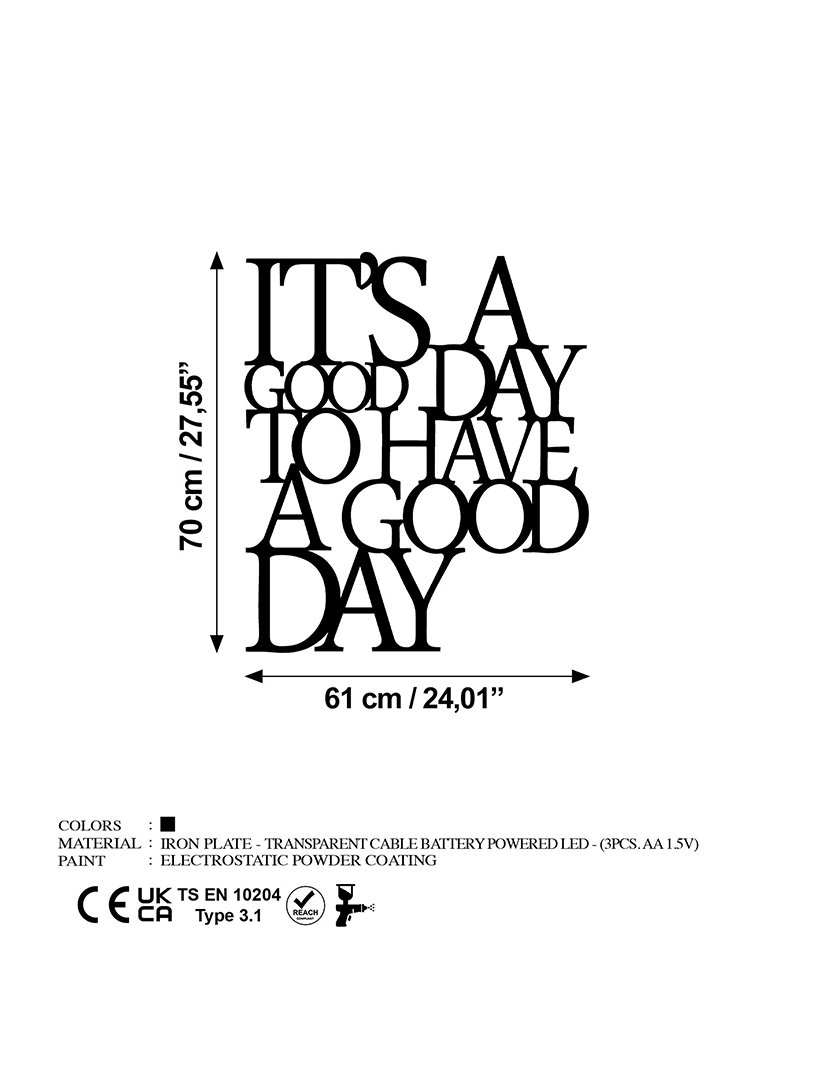 Decoração Parede Metal It's a Good Day Bright