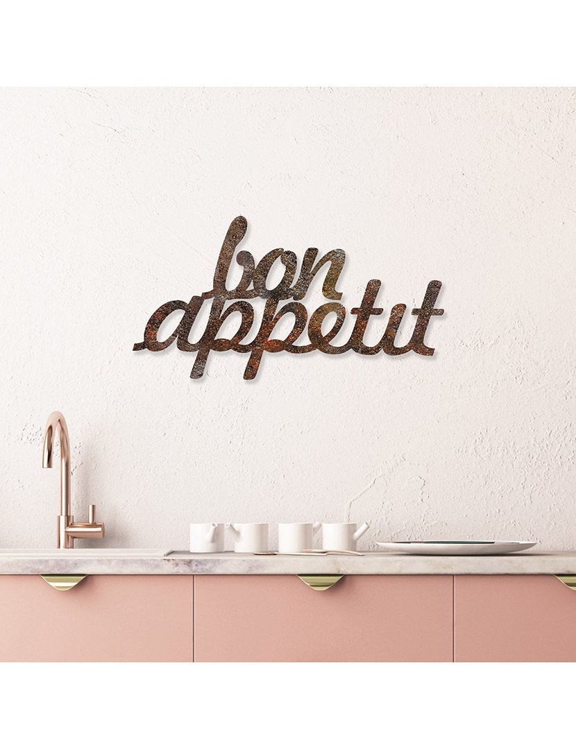 Decoração Parede Metal Bom Appetit Rusty